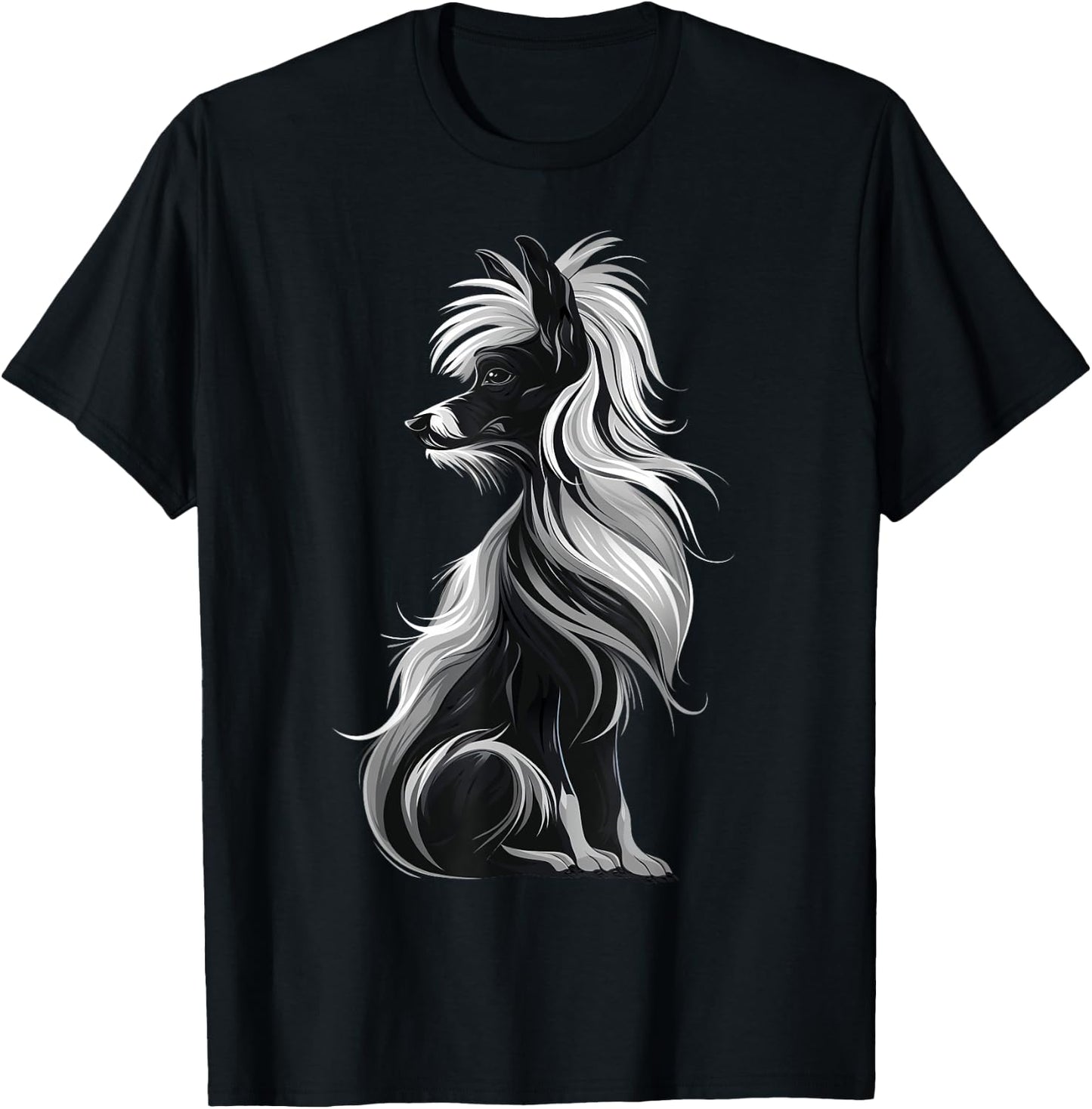 Chinese Crested Dog Dark Painting T-Shirt - T-Shirt | Black