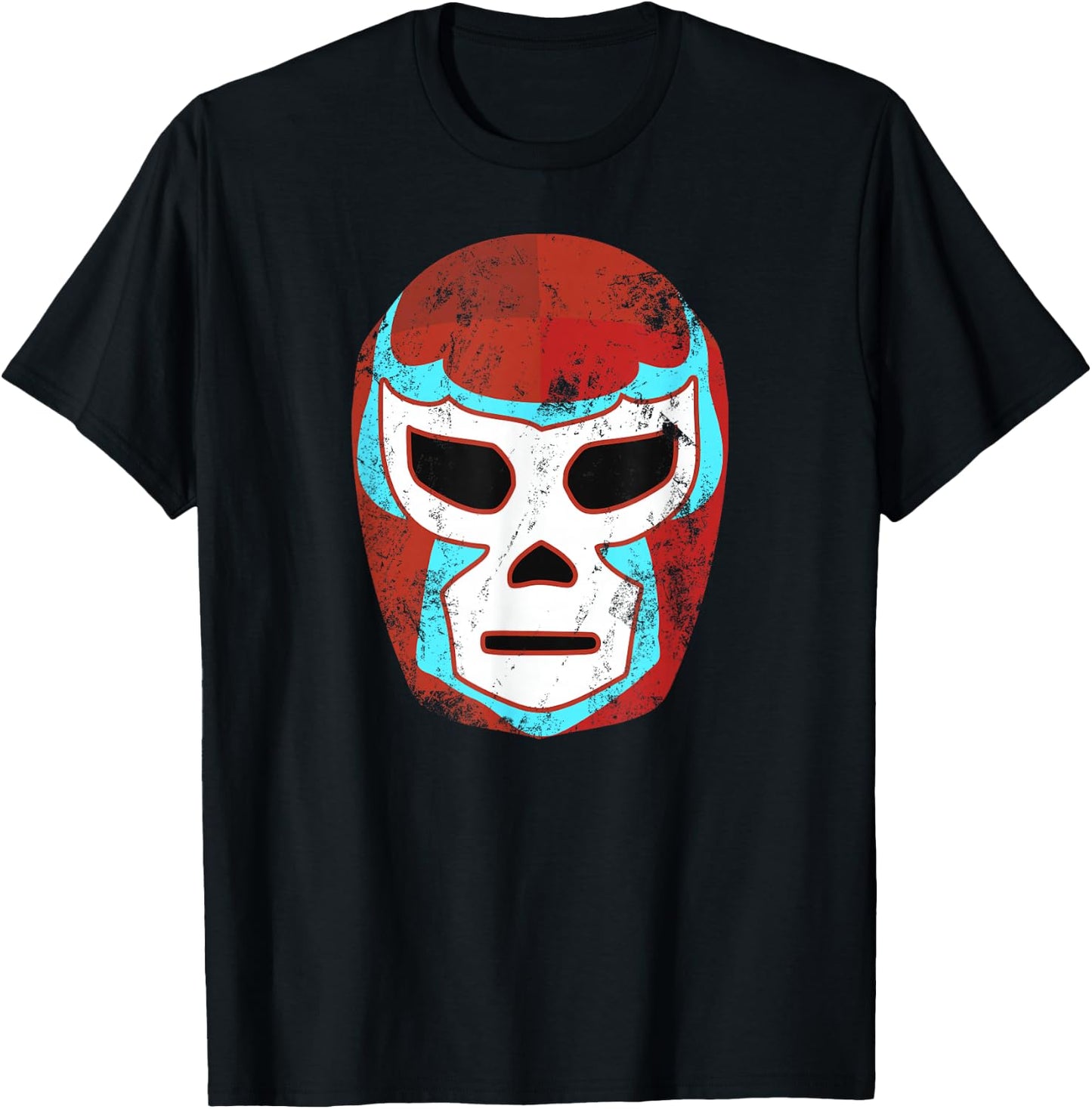 Wrestling Lucha Libre Luchador Mask Retro Throwback T-Shirt - T-Shirt | Black