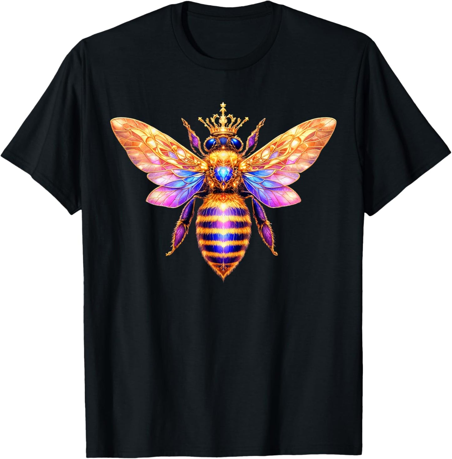 Queen Bee Crown Women Men Girls Honey Hive Bee Keeper Bee T-Shirt - T-Shirt | Black