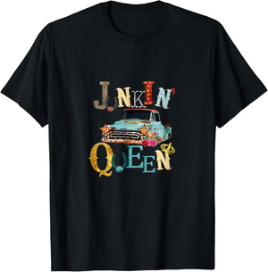 Junking Queen Thrift Queen Americana Truck Funky Junk T-Shirt - T-Shirt | Black