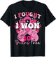 I Fought And I Won 10 Years Free Breast Cancer 2024 Survivor T-Shirt - T-Shirt | Black