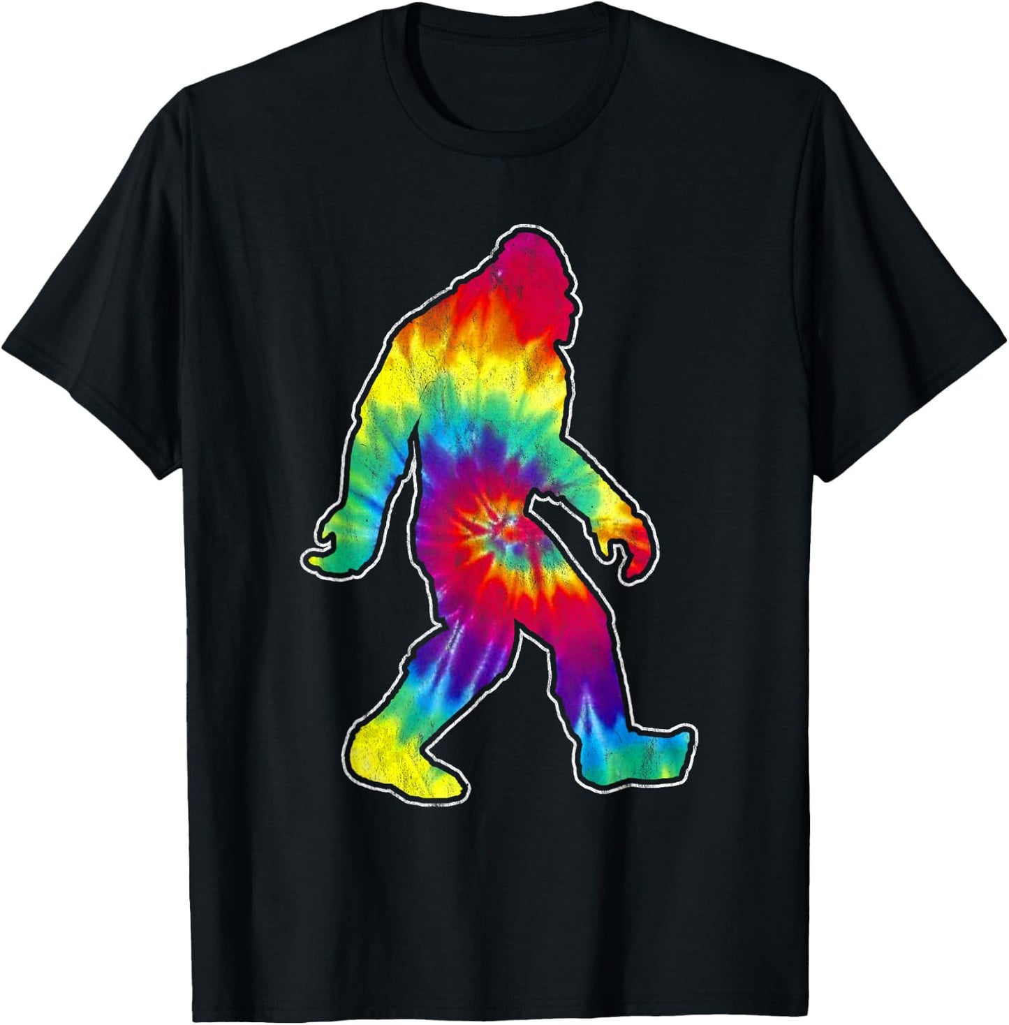 Vintage hippie big foot tie dye distressed 60's design T-Shirt - T-Shirt | Black