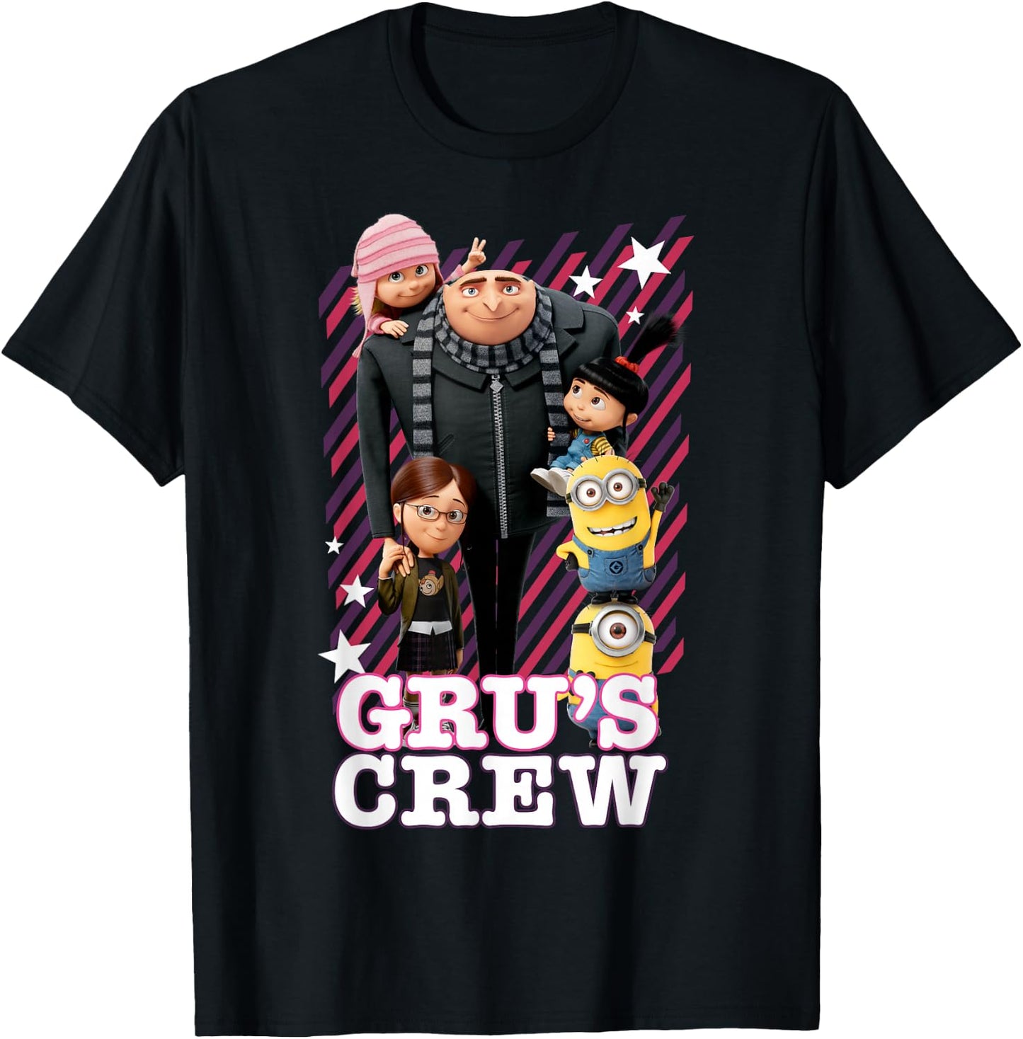 Despicable Me Minions Grus Whole Crew Graphic T-Shirt - T-Shirt | Black