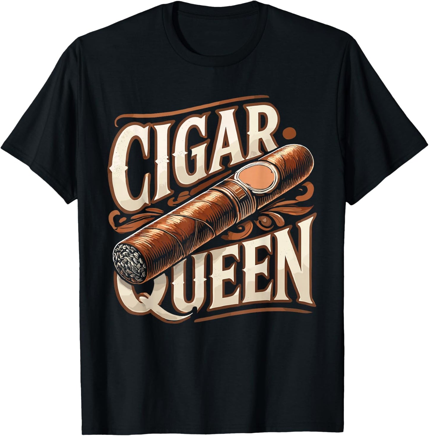 Smoke Smoking Cigar Queen T-Shirt - T-Shirt | Black