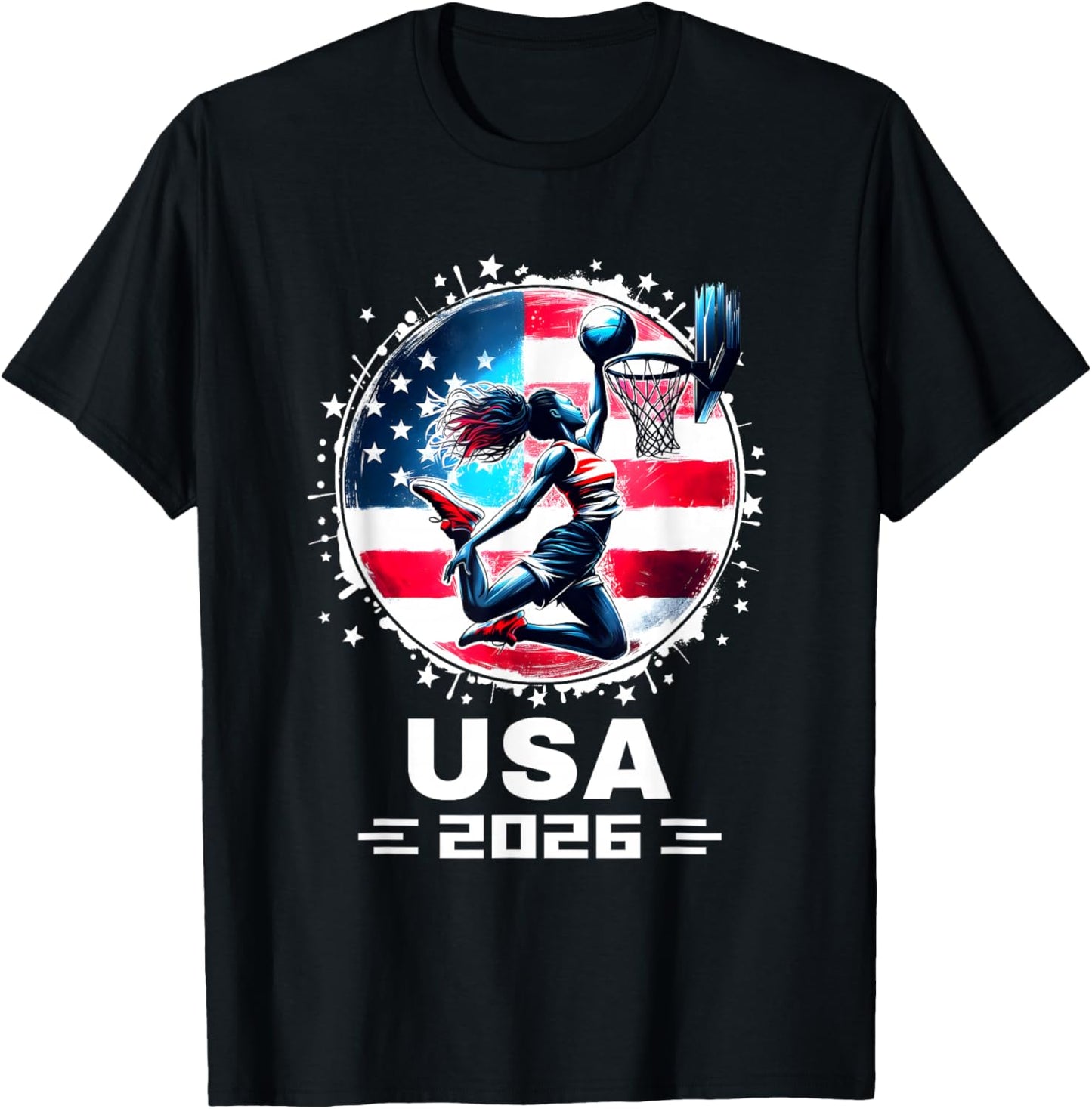 Women Basketball Shirt 2026 Basketball Player 2026 USA 2026 T-Shirt - T-Shirt | Black