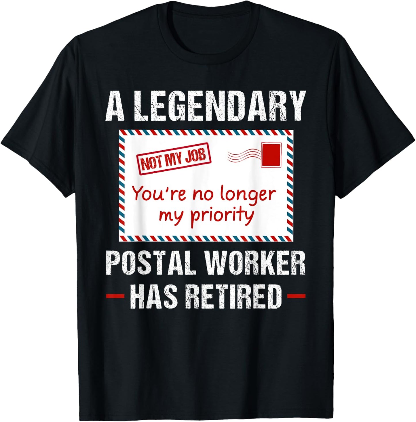 Postal Worker Retired 2023 Postman Retirement Mail Carrier T-Shirt - T-Shirt | Black