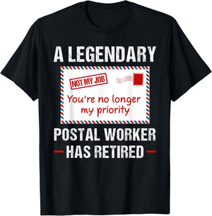 Postal Worker Retired 2023 Postman Retirement Mail Carrier T-Shirt - T-Shirt | Black