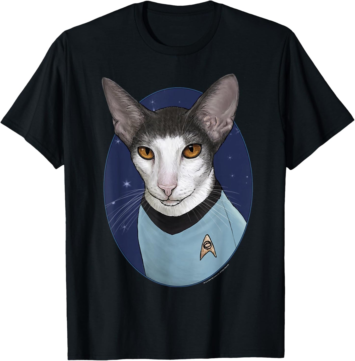 Star Trek: The Original Series Spock Cat Portrait T-Shirt - T-Shirt | Black