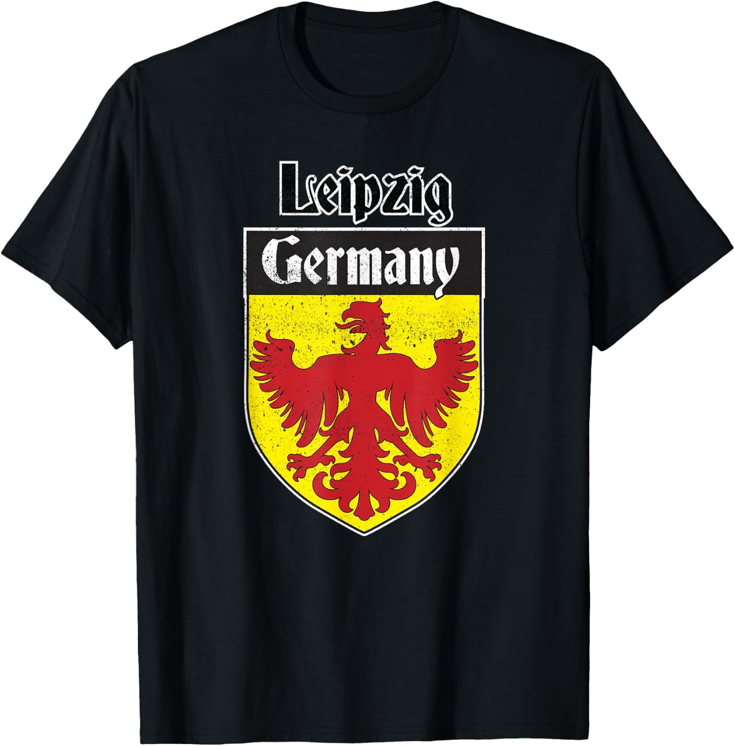 Vintage, Leipzig, Germany tourist, souvenir, German Gift T-Shirt - T-Shirt | Black