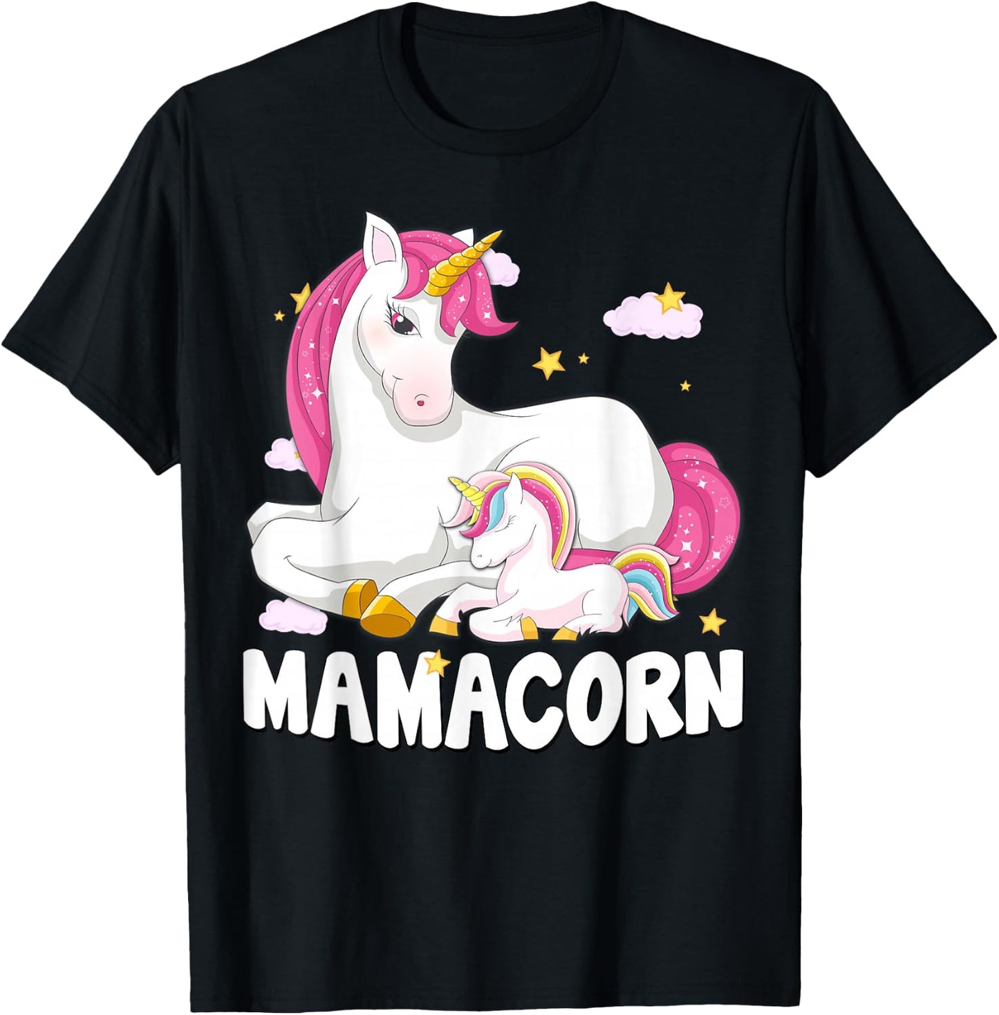 Mamacorn Shirt Unicorn New Mom Baby Mommy Mother Gift T-Shirt - T-Shirt | Black