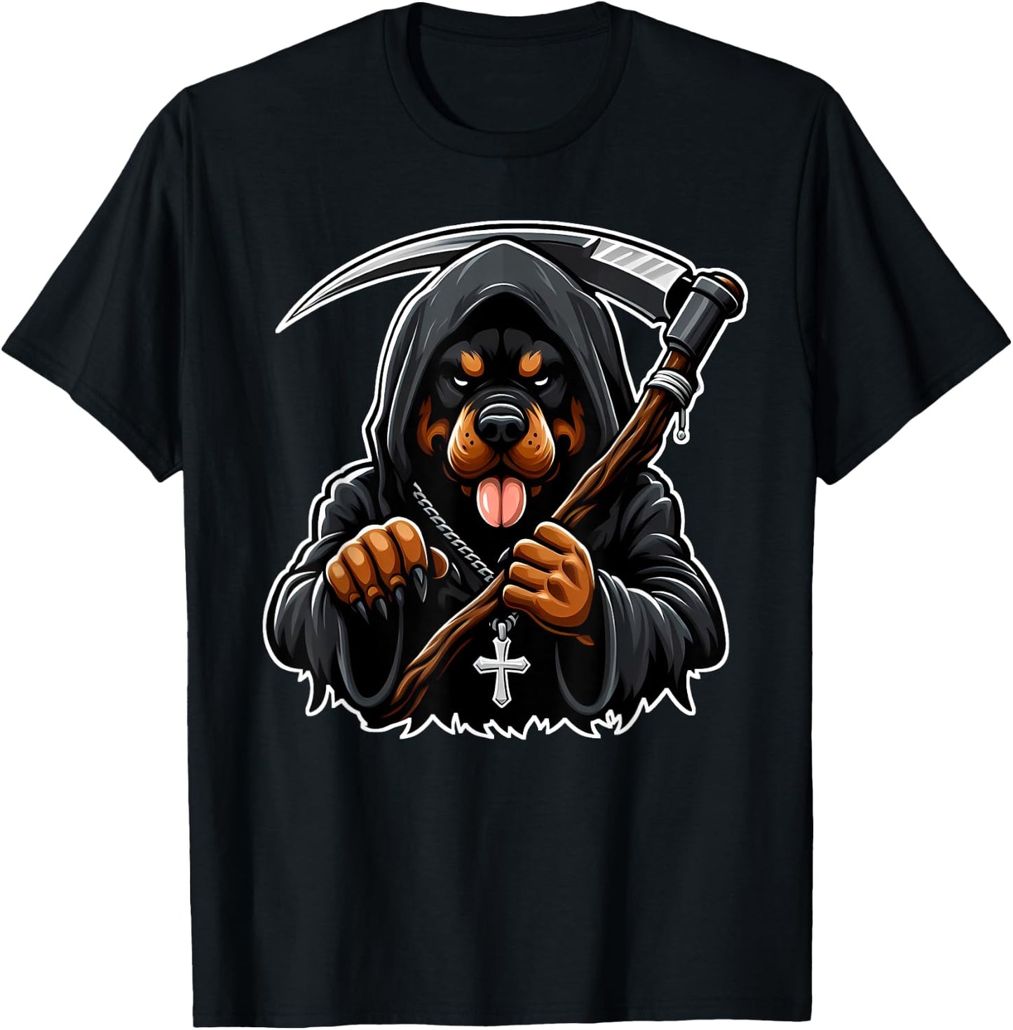 Grim Reaper Rottweiler T-Shirt - T-Shirt | Black