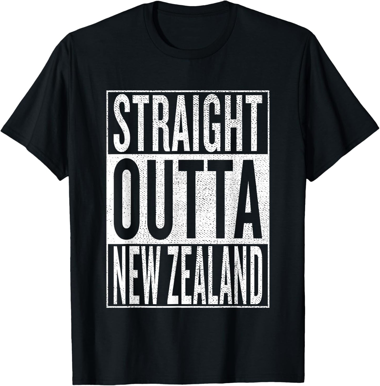 Straight Outta New Zealand Great Travel & Gift T-Shirt - T-Shirt | Black