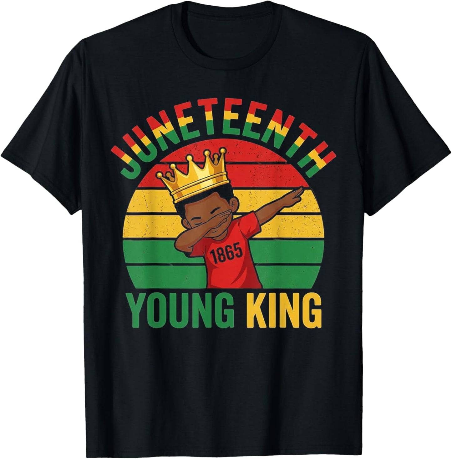 Juneteenth Young King Black African June 19th Boys Men Kids T-Shirt - T-Shirt | Black