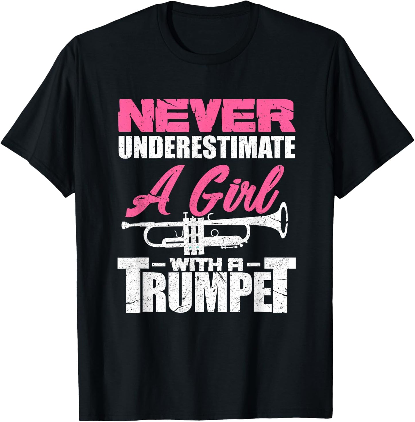 Trumpet Girl Funny Trumpet Player Marching Band T-Shirt - T-Shirt | Black
