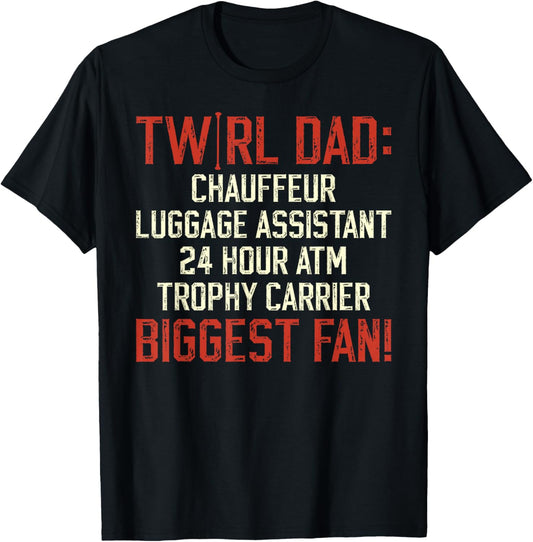 Baton Twirl Dad Definition Baton Twirling Dad T-Shirt - T-Shirt | Black