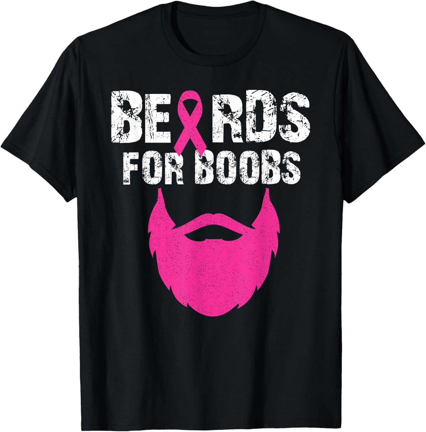 Beards for boobs Breast cancer awareness T-Shirt - T-Shirt | Black