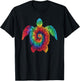 Sea Turtle Ocean Tie Dye Rainbow Hippie Costume Hippy Gift T-Shirt - T-Shirt | Black