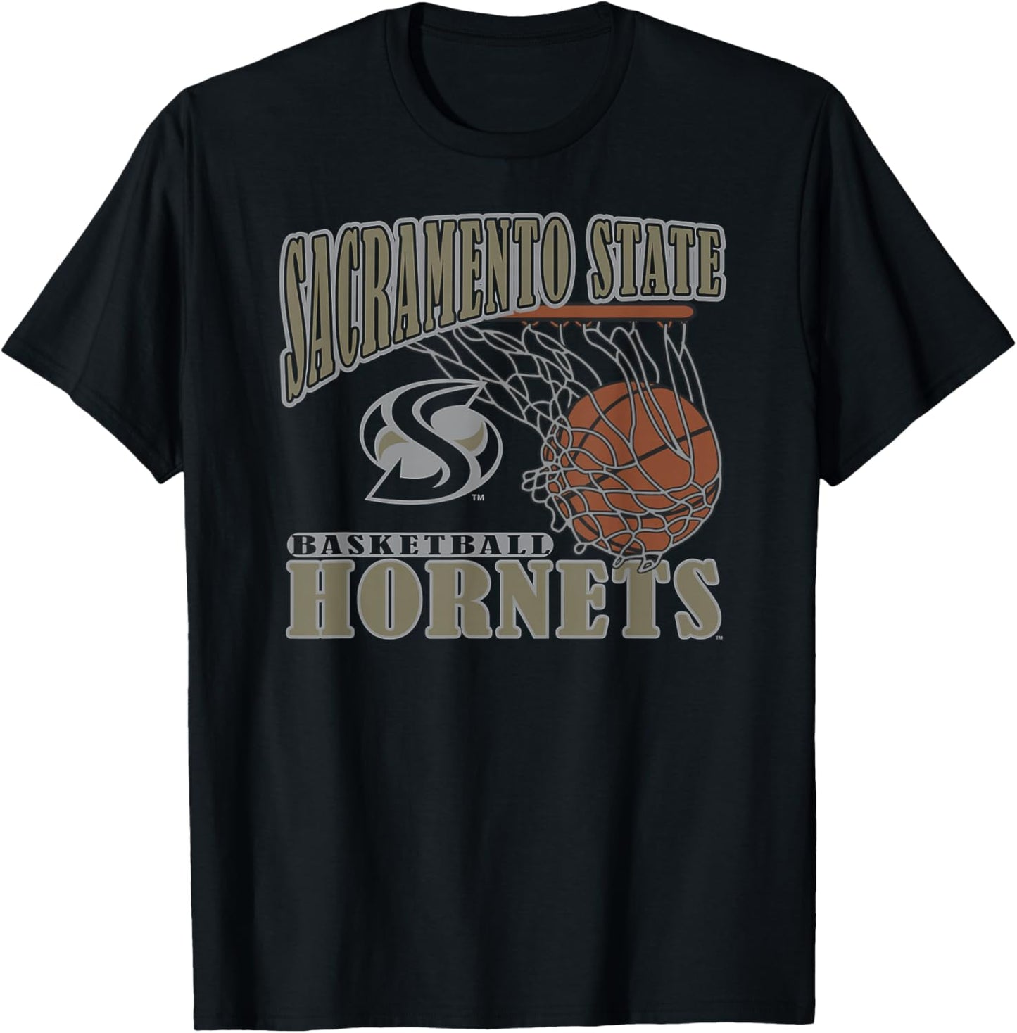 Sacramento State Hornets Basketball Vintage Lift Green T-Shirt - T-Shirt | Black