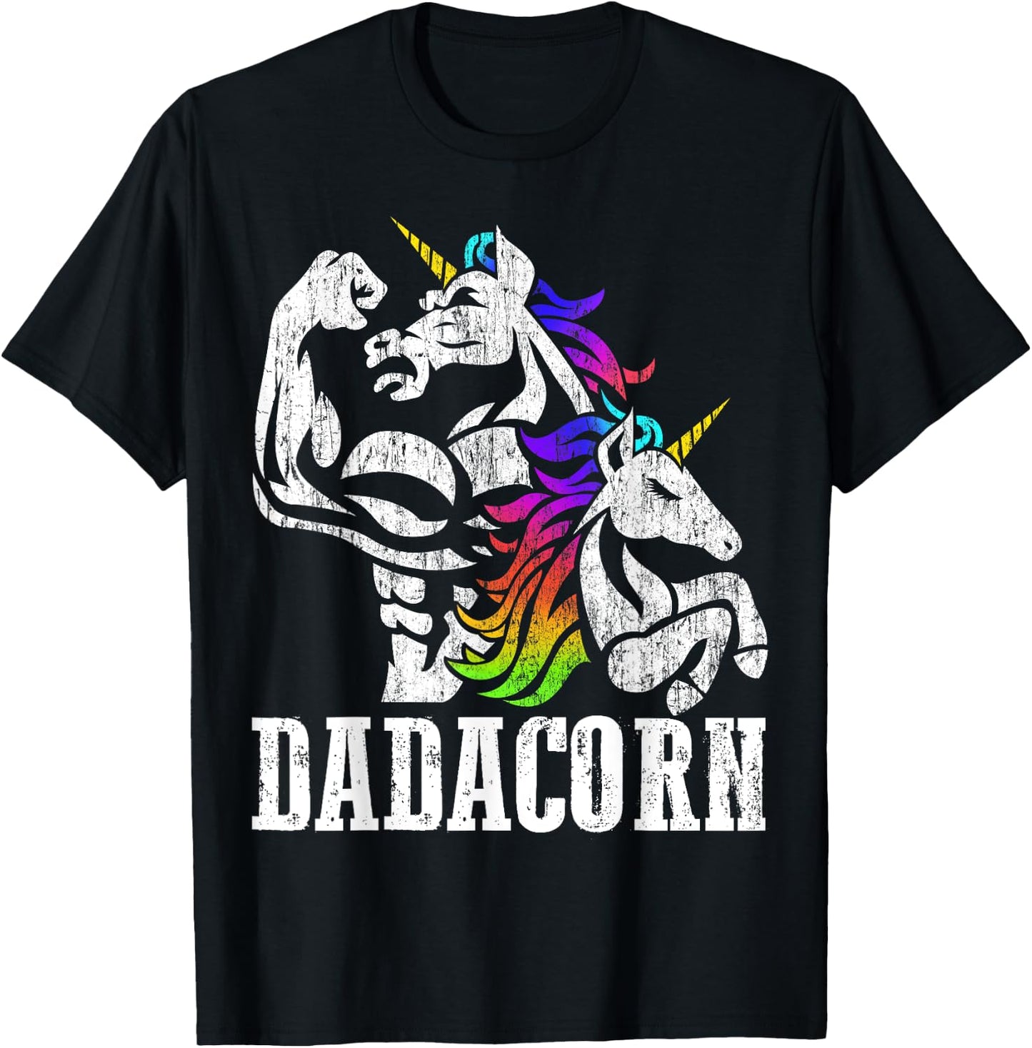Dadacorn Fathers Day Gift Dad of Unicorn Daughter T-Shirt - T-Shirt | Black