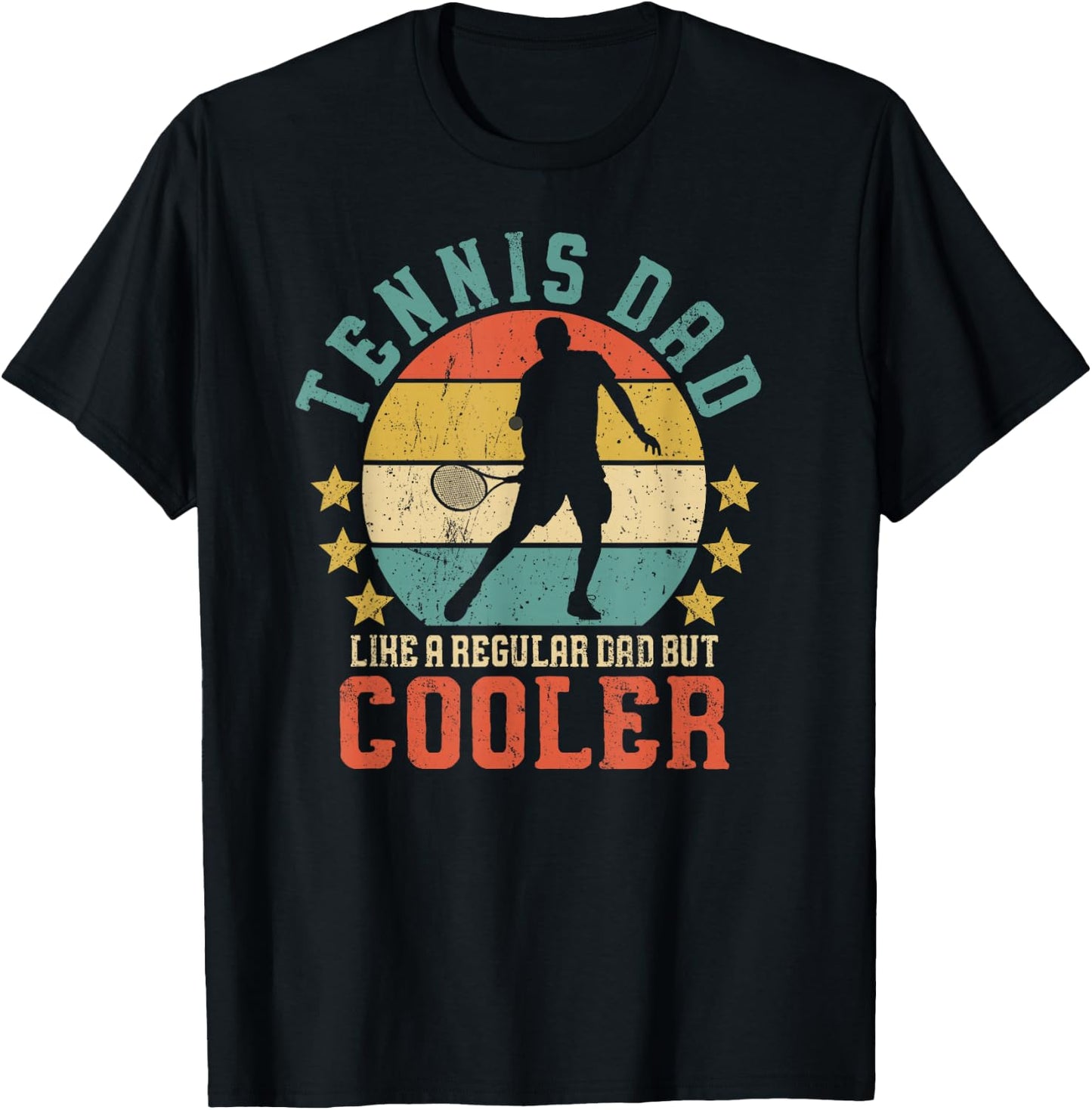 Tennis Dad Vintage Tennis Player Father's Day T-Shirt - T-Shirt | Black