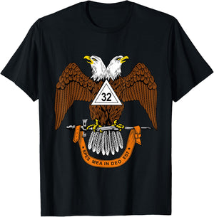 32nd Degree Mason T Shirt Masonic Scottish Rite Down T-Shirt - T-Shirt | Black
