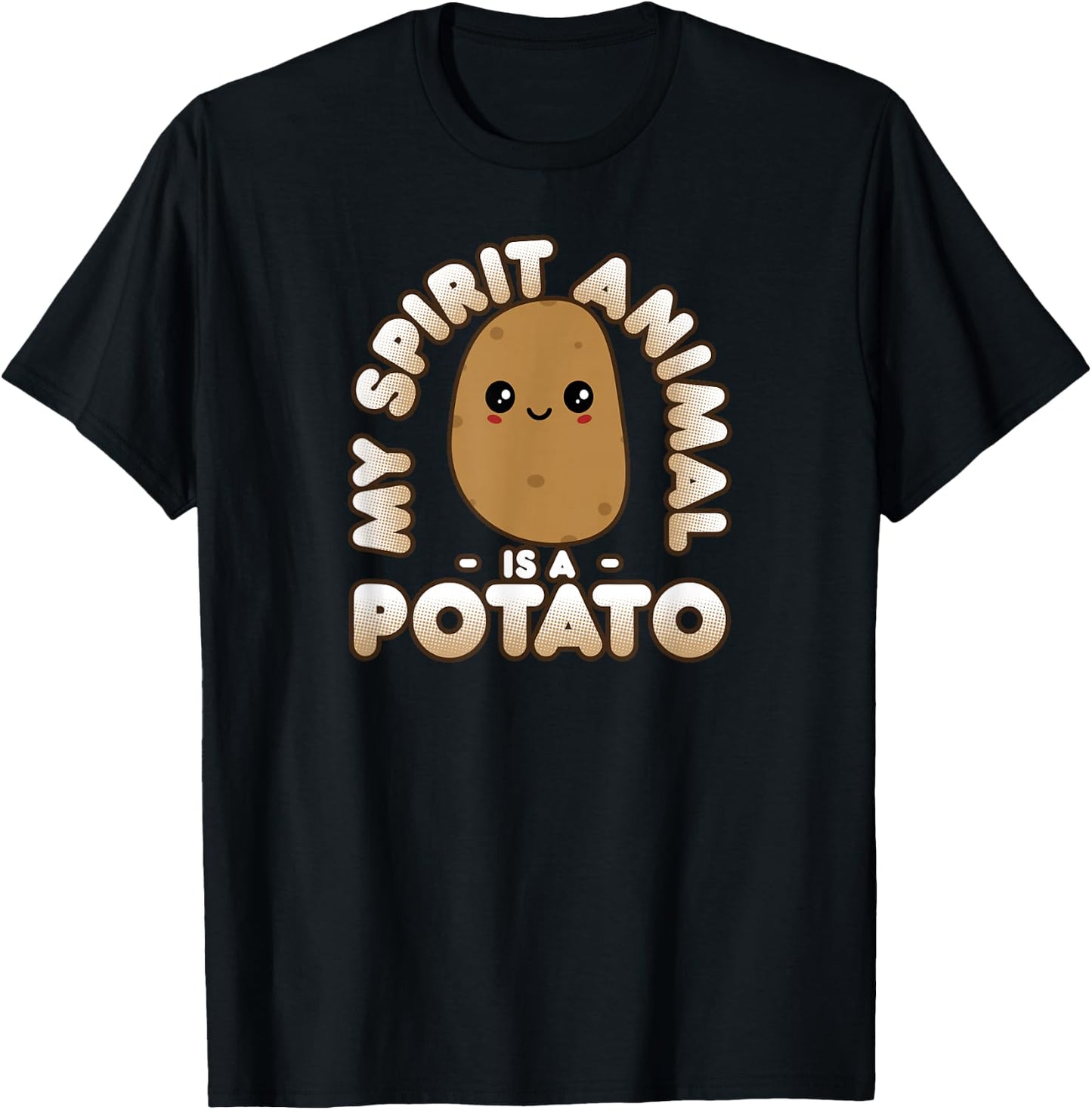 Funny Potato Cute Kawaii My Spirit Animal Is A Potato T-Shirt - T-Shirt | Black