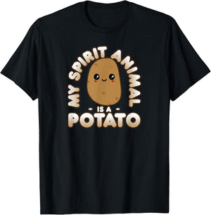 Funny Potato Cute Kawaii My Spirit Animal Is A Potato T-Shirt - T-Shirt | Black