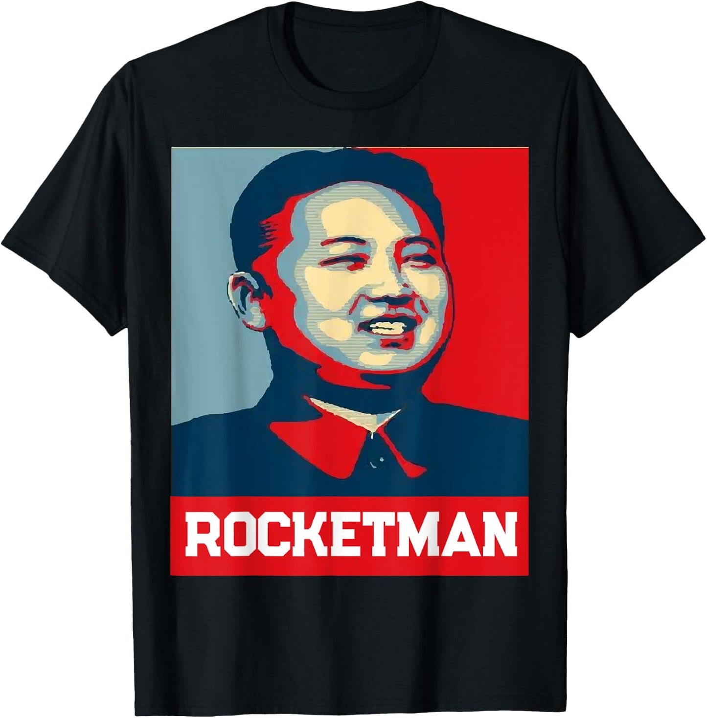 Kim Jong Un Rocket Man - Funny North Korea Shirt - -Adults - Black - Small - Short Sleeve - Classic Fit - Cotton Blend - Modern - Retro - Political Theme T-Shirt - T-Shirt | Black