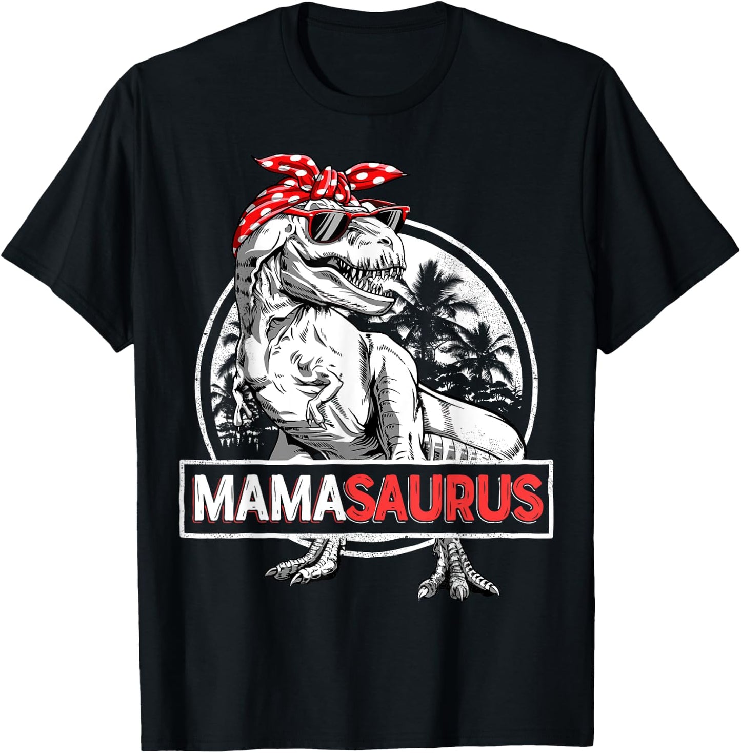 Mamasaurus T rex Dinosaur Funny Mama Saurus Mother's Family T-Shirt - T-Shirt | Black