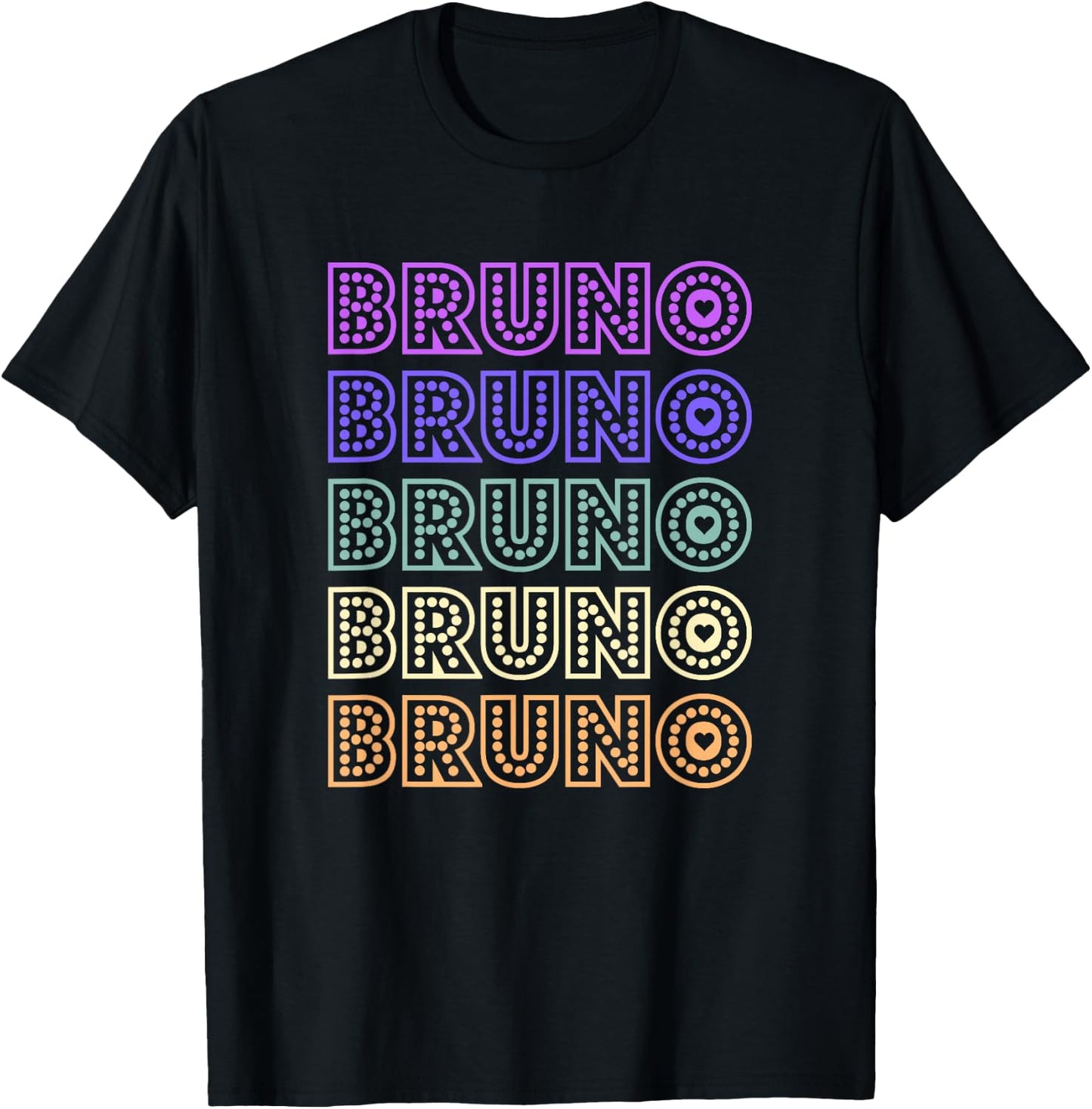 Love Heart Bruno Retro Style Bruno Lover Heart Shirt T-Shirt - T-Shirt | Black