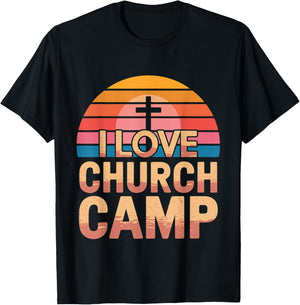 I Love Church Camp Faith Retreat T-Shirt - T-Shirt | Black