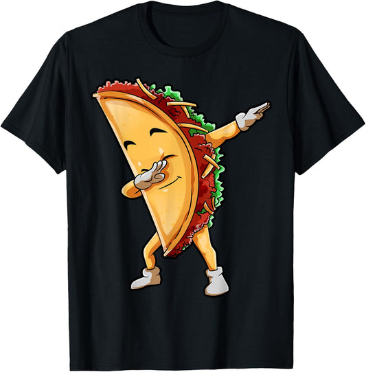 Dabbing Taco Cinco de Mayo Funny Kids Boys Mexican Food Dab T-Shirt - T-Shirt | Black