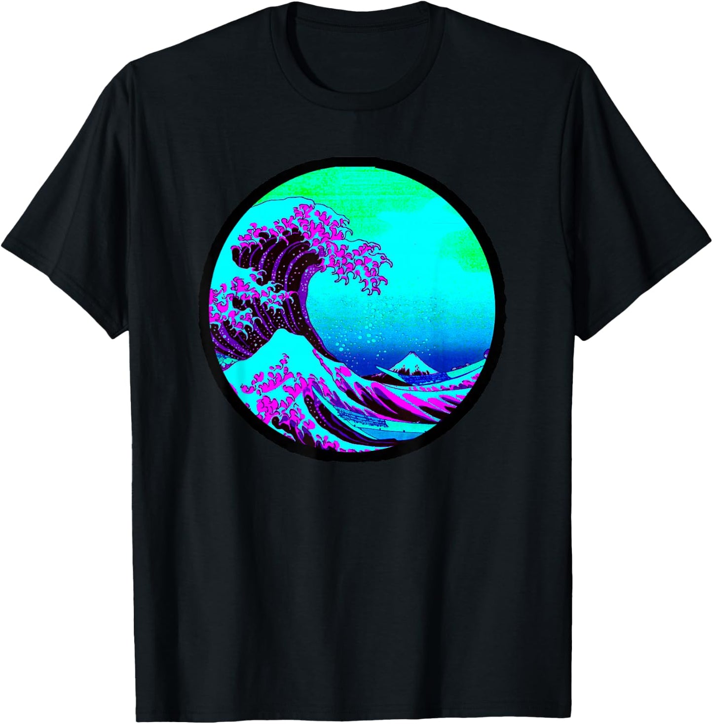 Wave of Kanagawa Japanese Retro Print Ukiyo-e Artist Hokusai T-Shirt - T-Shirt | Black