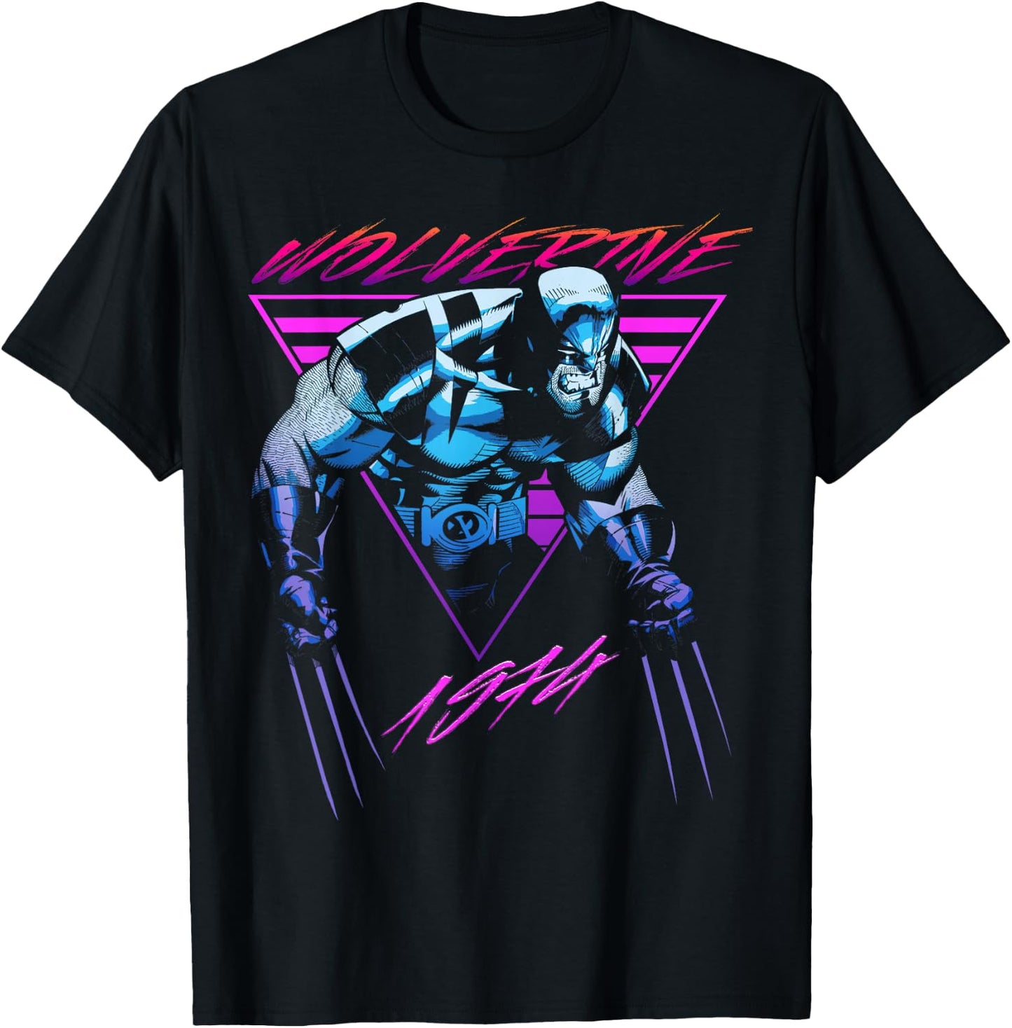 Marvel X-Men Wolverine Neon Retro Logan T-Shirt - T-Shirt | Black