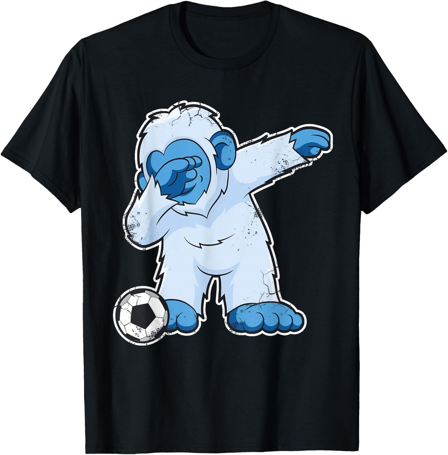 Soccer Dabbing Bigfoot Yeti Abominable Snowman T-Shirt - T-Shirt | Black