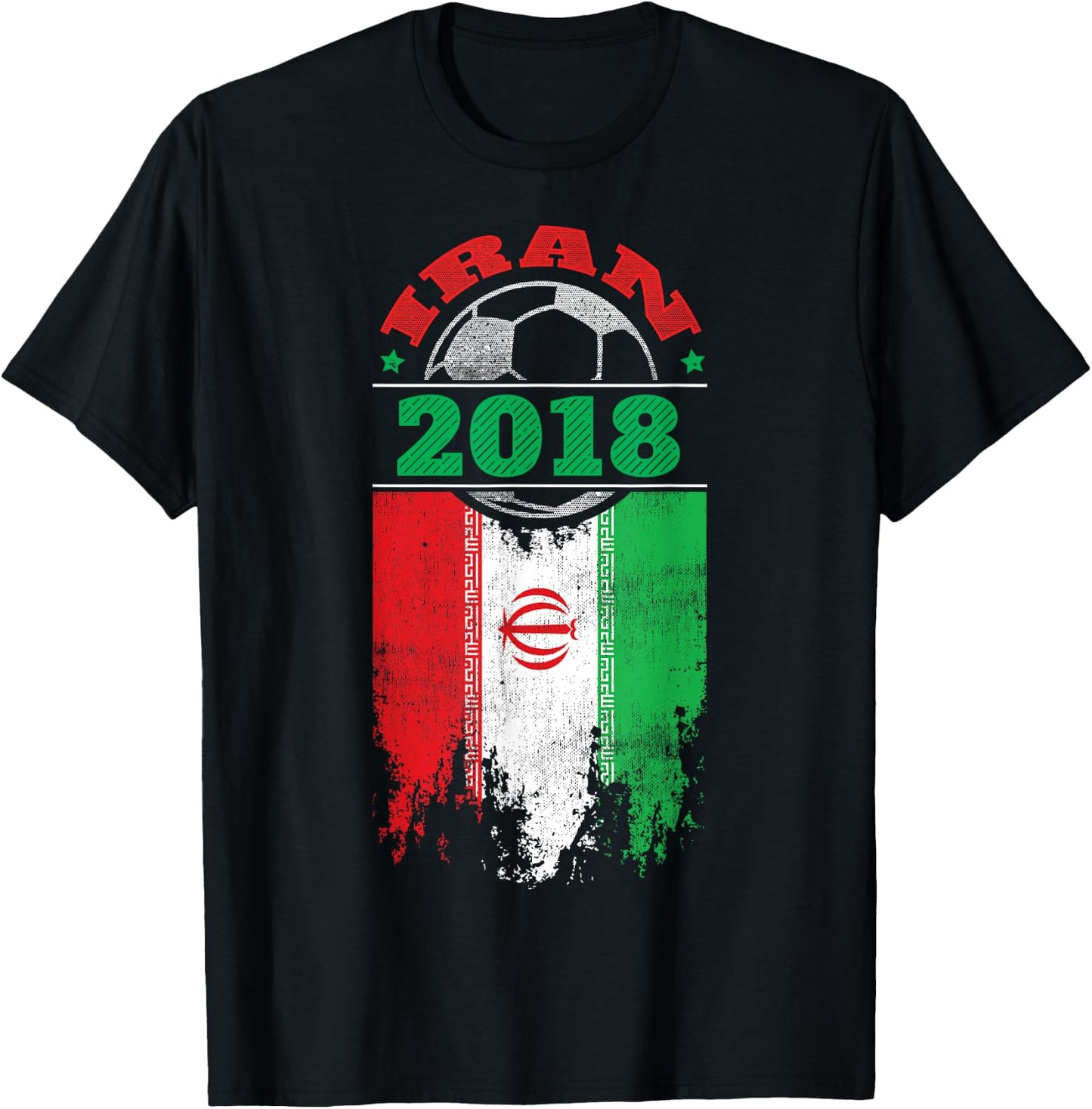 Iran 2018 Soccer Iranian Flag Shirt Fan Gift T-Shirt - T-Shirt | Black