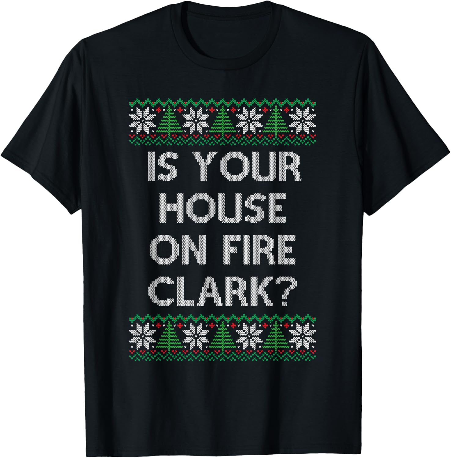 Christmas Family Winter Vacation Ugly Sweater Style T-Shirt - T-Shirt | Black
