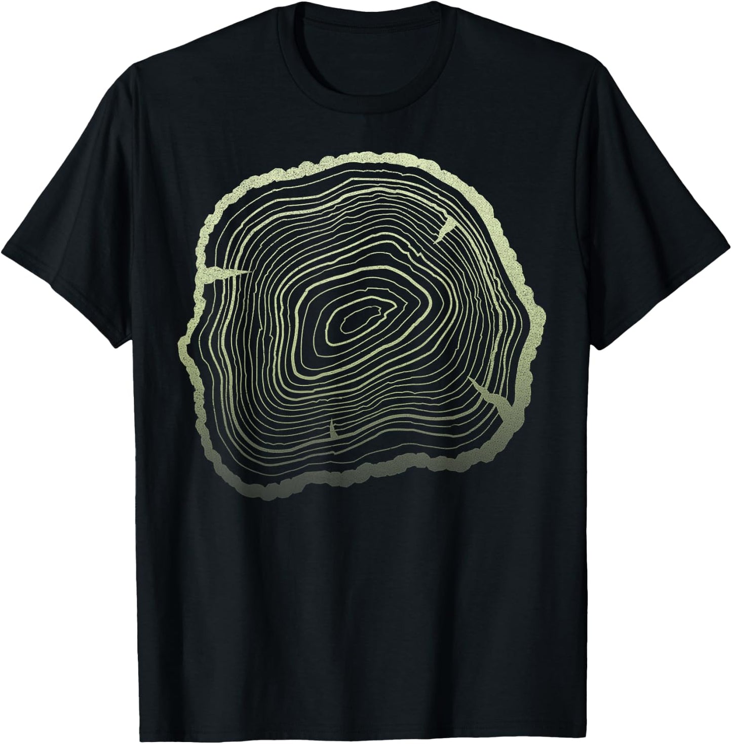 Tree Cross Section Rings Sketch T-Shirt - T-Shirt | Black