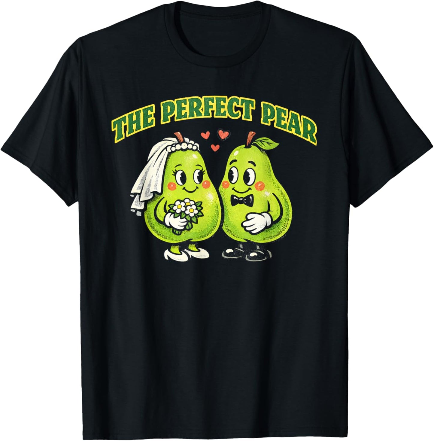 Perfect Pear Bridal Shower Matching Bride and Groom Fruit T-Shirt - T-Shirt | Black
