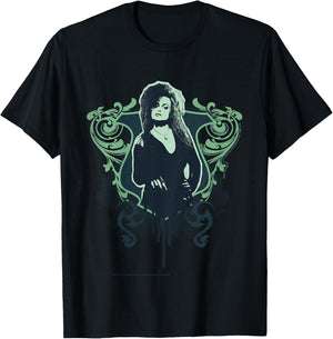 Kids Harry Potter Bellatrix Lestrange Paint Drip Portrait T-Shirt - T-Shirt | Black