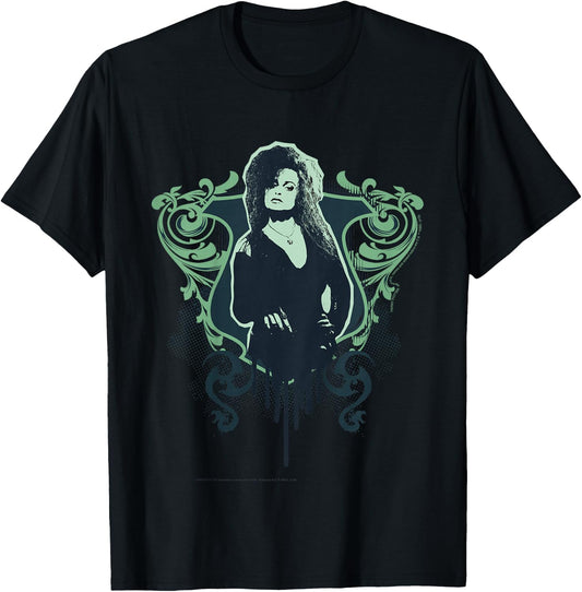 Kids Harry Potter Bellatrix Lestrange Paint Drip Portrait T-Shirt - T-Shirt | Black