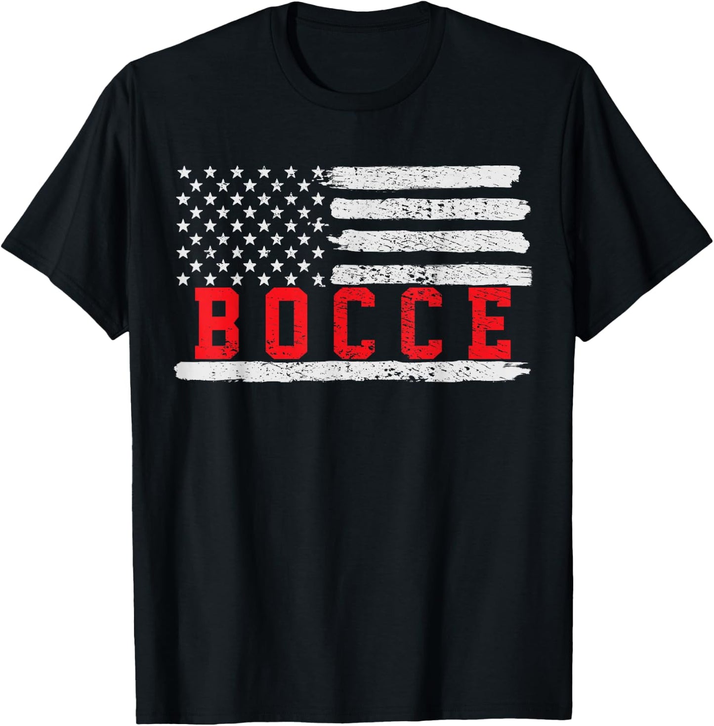 Bocce USA Flag T-Shirt - T-Shirt | Black