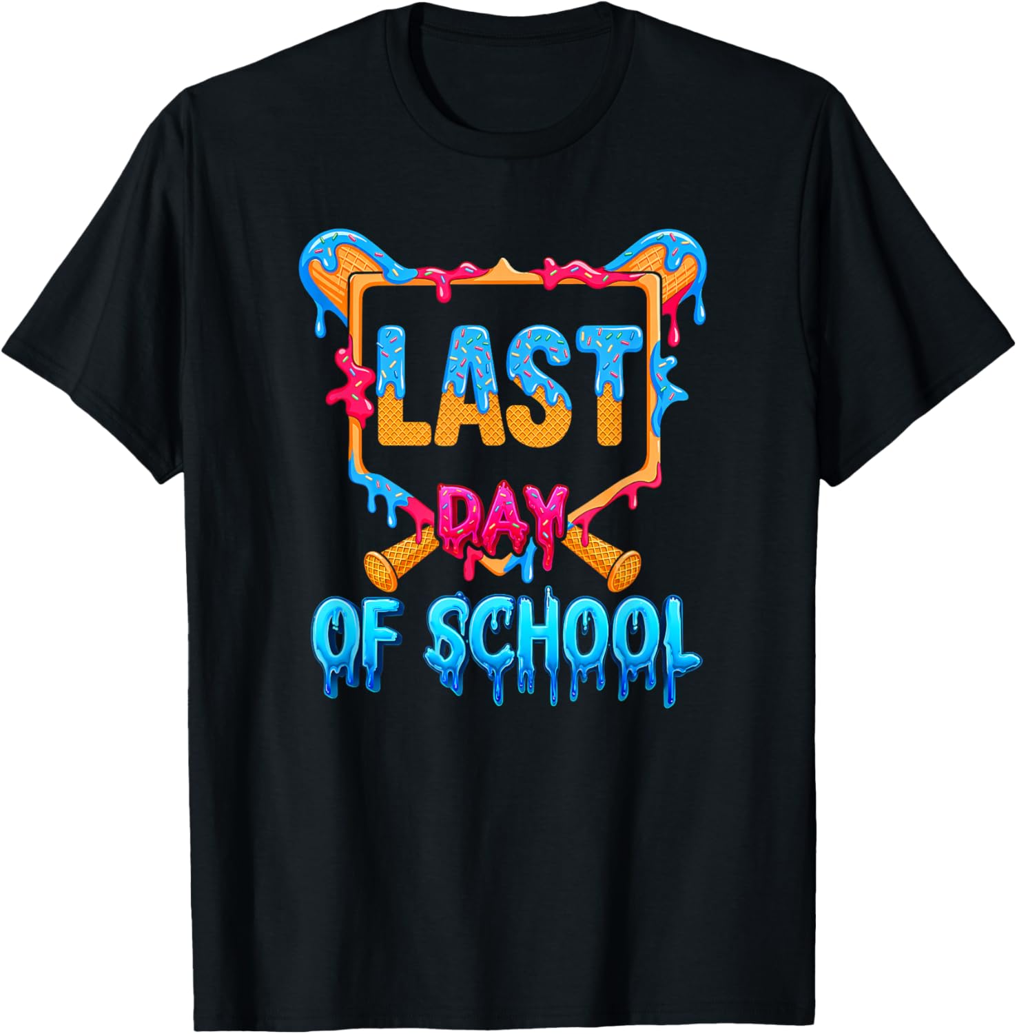Boys Last Day of School Drip Autograph, Sign My Shirt Bruh T-Shirt - T-Shirt | Black