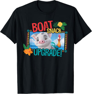 Disney Moana 2 Pua and Heihei Boat Snack Upgrade Funny T-Shirt - T-Shirt | Black