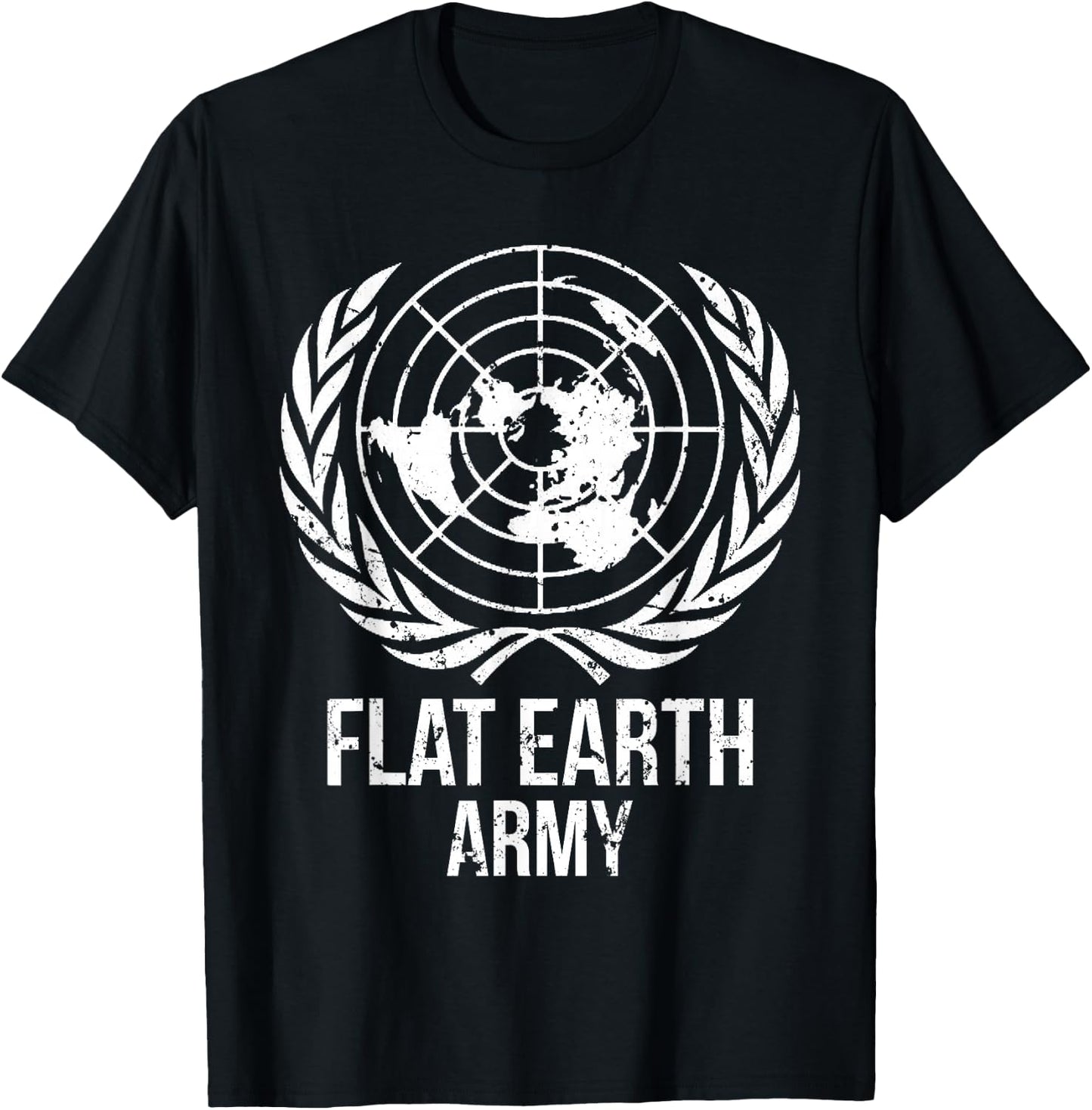 Flat Earth Army T Shirt Planet Map Society Men Women Gift T-Shirt - T-Shirt | Black