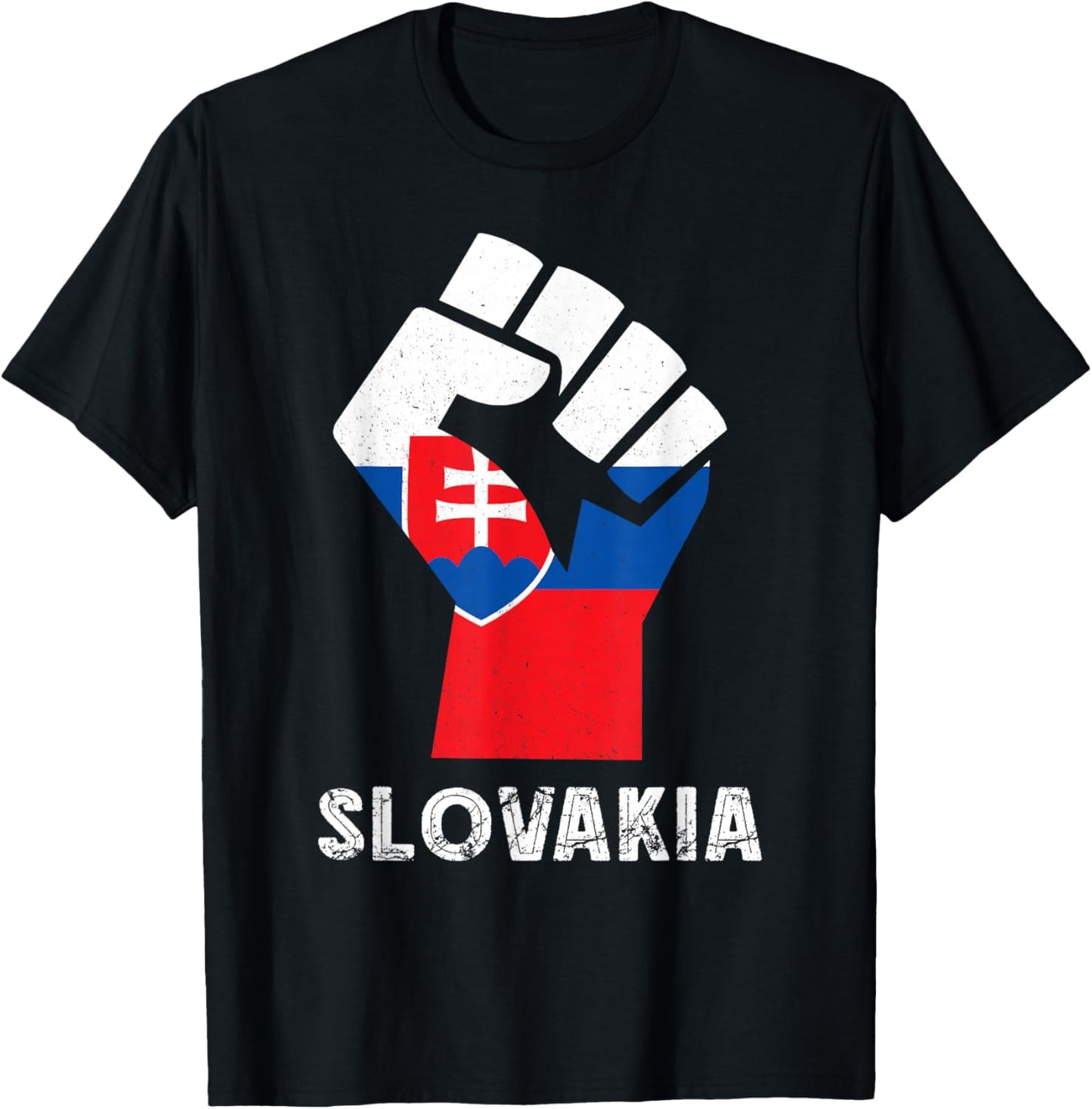 Slovakian Roots Handfist Slovakian Flag Slovakia Slovak T-Shirt - T-Shirt | Black