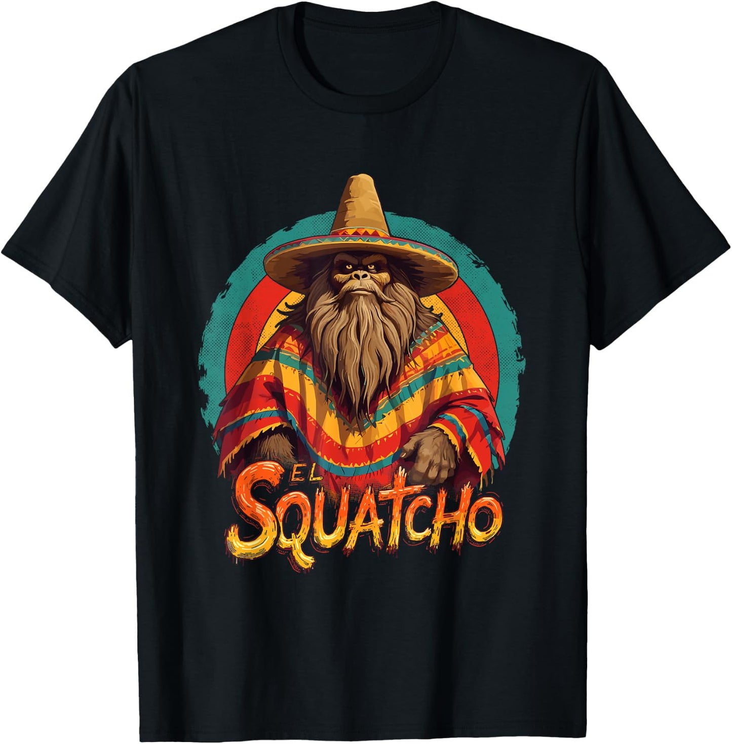 Bigfoot Sasquatch El Squatcho T-Shirt - T-Shirt | Black