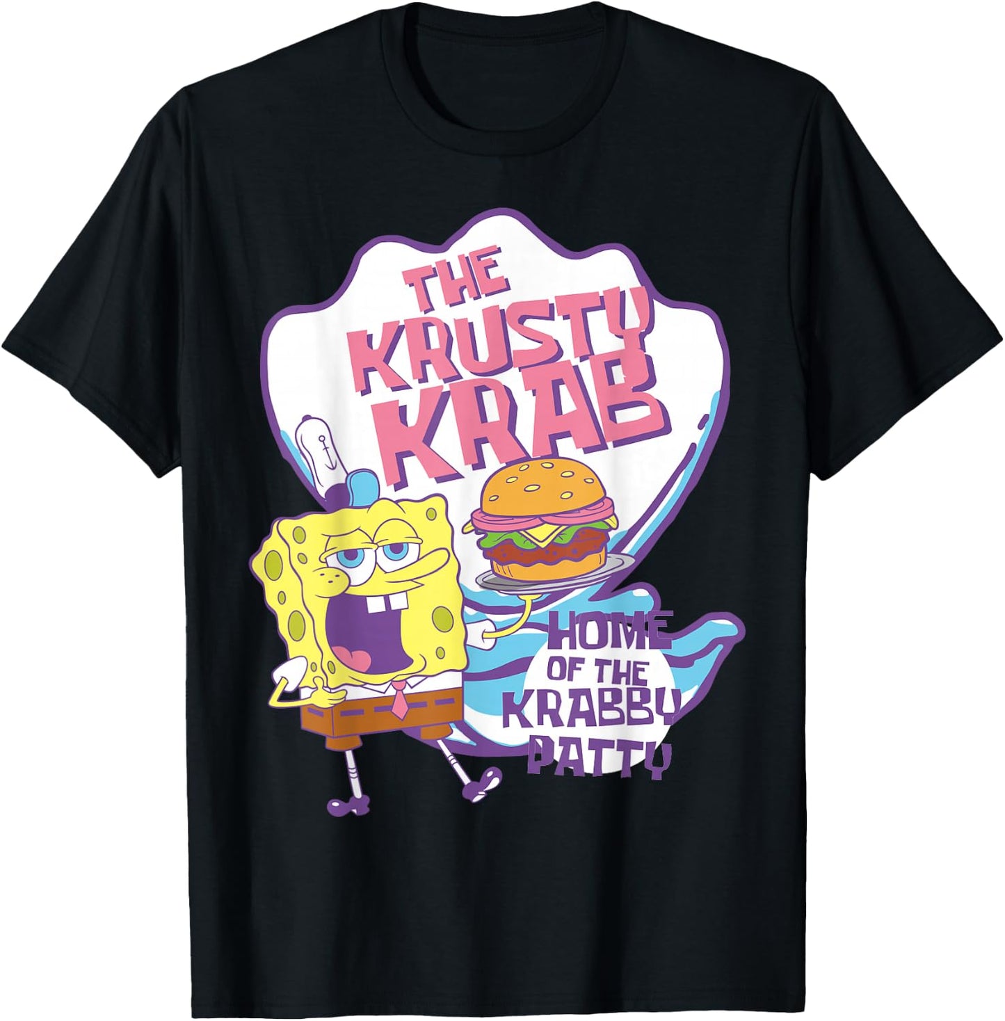 Spongebob Squarepants Pastel Krusty Krab T-Shirt - T-Shirt | Black