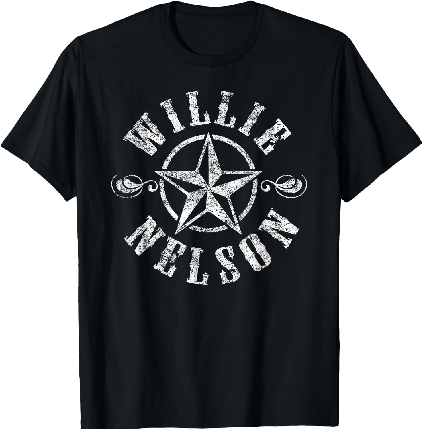 Willie Nelson Star Logo T-Shirt - T-Shirt | Black