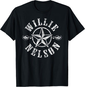 Willie Nelson Star Logo T-Shirt - T-Shirt | Black
